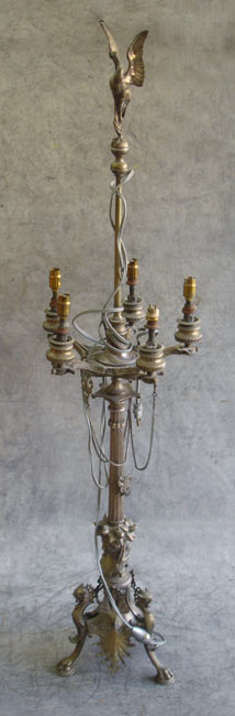 Le chandelier en bronze de Barbedienne avant restauration