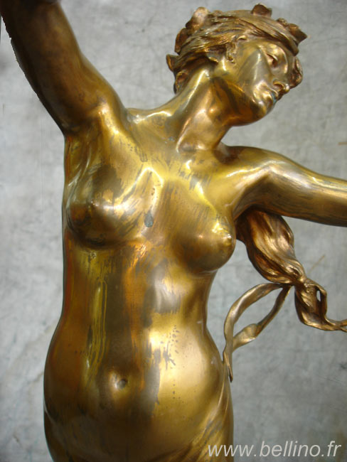 Buste du bronze doré de Felix Charpentier Buste de la sculpture en bronze doré