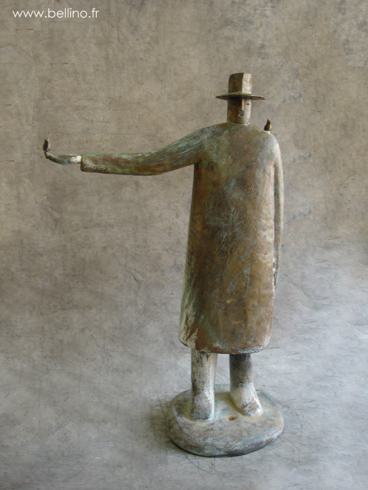 La sculpture après réparation  et patine